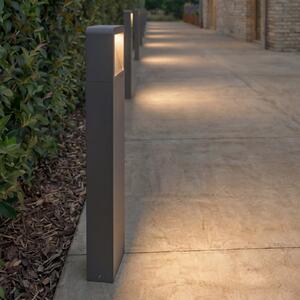 Lucande LED осветление за пътеки Leya, 65 cm, антрацит, метал, IP54, Черен, Алуминий, Модерен