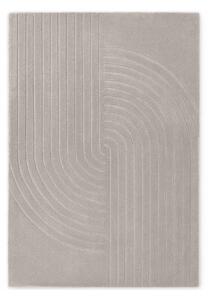 Светлосив ръчно изработен вълнен килим 80x150 cm Arcura – Vikosa