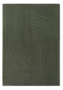 Тъмнозелен ръчно изработен вълнен килим 160x230 cm Arcura – Vikosa