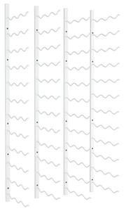 Стойки за вино за 36 бутилки, стенен монтаж, 2 бр, бели, желязо