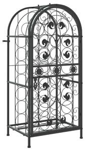 Поставка за вино за 33 бутилки черна 45x36x100 см ковано желязо