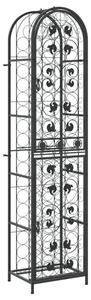 Поставка за вино за 73 бутилки черна 45x36x200 см ковано желязо