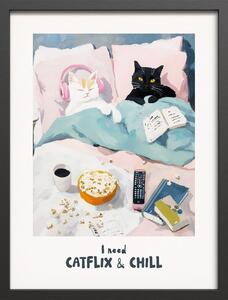 Печатна картина с включена рамка 30x40 cm Catflix – Styler