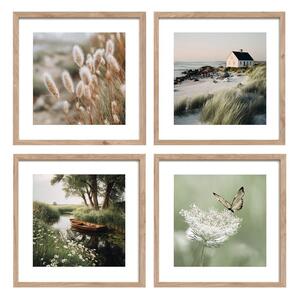 Печатни картини в комплект 4 бр. с включена рамка 30x30 cm Subtle Nature – Styler