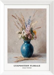 Печатна картина с включена рамка 56x75 cm Blue Vase – Styler