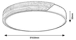 Rabalux 71417 - LED таванен плафон MAPLE2 LED/24W/230V 3000K бял/дъб Ø61 см