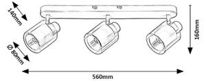 Rabalux 73065 - Точково осветително тяло MIRRAL 3xE14/15W/230V