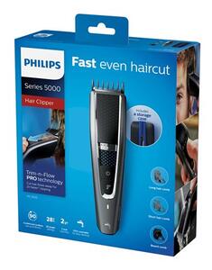 PHILIPS Hairclipper series 5000 Washable Trim-n-Flow PRO technology 28 length settings 90 min cordless use/1h charge