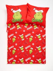 Sinsay - Памучен спален комплект с коледна декорация Grinch - червeн