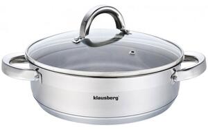 Тенджера Klausberg KB 7173, вместимост 4.6 л, 26 см диаметър, неръждаема стомана, капак, инокс