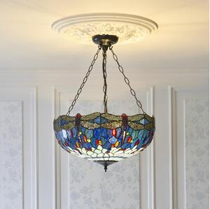 Endon 112250 - Полилей на верига Tiffany DRAGONFLY 3xE27/60W/230V, Ø 50 см