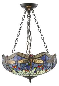 Endon 112250 - Полилей на верига Tiffany DRAGONFLY 3xE27/60W/230V, Ø 50 см