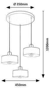 Rabalux 72143 - Полилей на кабел TISANDRA 3xE27/25W/230V