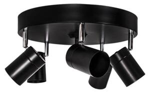 ByRydens 4200730-4002 - Точково осветително тяло CORRECT, 5xGU10/7W/230V, черно, Ø 30 см
