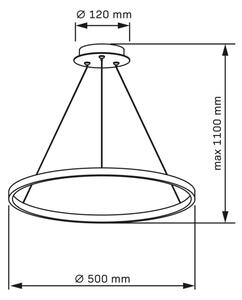 LED Пендел LEA LED/20W/230V 4000K Ø 50 см златист