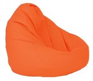 Пуф, круша, 320л., Nirvana Grande - Orange, Еко кожа, Пълнеж от полистиролни перли