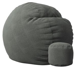 Комплект, Барбарон с табуретка за крака 900л., King Size XL - Smoke Grey, Перящ се калъф, Трансформира се в легло, Пълнеж с микс от мемори пяна и дунапрен, Гама Premium