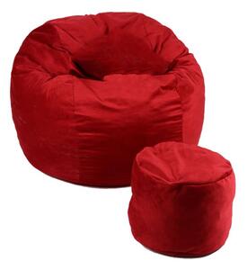 Комплект, Барбарон и табуретка за крака, 700л., King Size - Red Diamond, Перящ се калъф, Трансформира се в легло, Пълнеж с микс от мемори пяна и дунапрен, Гама Plush Honey