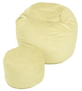 Комплект, Барбарон и табуретка за крака, 700л., King Size - Lemon, Перящ се калъф, Трансформира се в легло, Пълнеж с микс от мемори пяна и дунапрен, Гама Premium