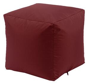 Пуф 130л., Табуретка Куб XL, Teteron red, Перящ се калъф, за открито, Пълнеж от Полистиролни перли