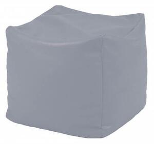 Пуф, 80л., Табуретка Куб - Panama Grey, Перящ се калъф, Водоустойчив, Пълнеж от Полистиролни перли