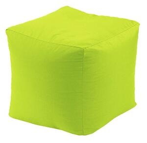 Пуф, 130л., Табуретка Куб XL - Teteron Green Neon, Перящ се калъф, Пълнеж от Полистиролни перли, за открито