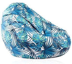 Калъф за пуф круша, 520л., Nirvana Gigant - Tropical Leaves, (Не съдържа пълнеж), водоустойчив, принт