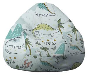 Калъф за пуф круша, 520л., Nirvana Gigant - Dino Age, (Не съдържа пълнеж), водоустойчив, принт