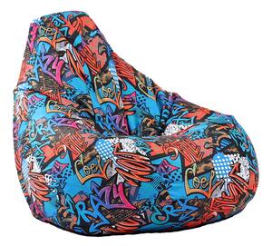 Калъф за пуф круша, 160л., Nirvana Light - Street Art, (Не съдържа пълнеж), водоустойчив, принт