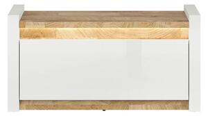 Шкаф за обувки ALAMEDA SFK1K - MDF, LED осветление, 100/37/50,5 см., Бял лак / Дъб westminster / Бял