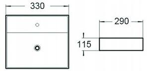 Mexen Мини умивалник за плот 33 x 29 см, бял - 21093300