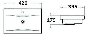 Mexen Ема мивка за вграждане в плот 42 x 39 см, бяла - 25054200