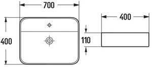 Mexen София мивка за маса 70 x 40 см, бяла - 22157000