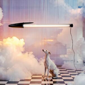 SELETTI LED висяща лампа BIC, черна, дължина 173 cm, Черен, Дневна/трапезария, Пластмаса, Дизайн
