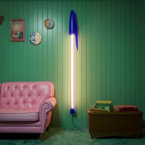 SELETTI LED висяща лампа BIC, синя, дължина 173 cm, Син, Дневна/трапезария, Пластмаса, Дизайн