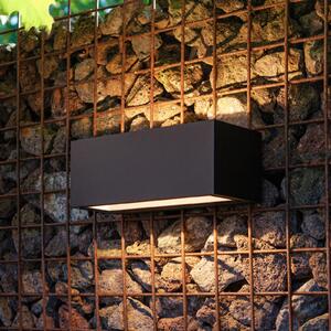 LUTEC LED осветително тяло за външна стена GEMINI, черно, 22 см, IP54, осветява, Черен, Алуминий, Модерен, Стенна ъглова