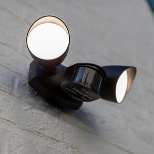 LUTEC LED сензорен външен прожектор SHRIMP, черен, 20 W, 2-лампов, IP54, Черен, Алуминий, Модерен
