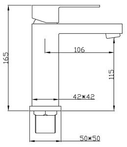 Mexen Cube смесител за умивалник, черен - 72900-70