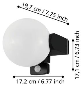 Eglo 99573 - Външно стенно осветително тяло със сензор RUBIO 1xE27/15W/230V IP44