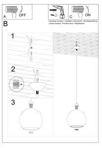Sollux SL.0248 - Полилей BALL на кабел 1xE27/15W/230V Ø 30 см, прозрачен/лъскав хром