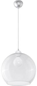 Sollux SL.0248 - Полилей BALL на кабел 1xE27/15W/230V Ø 30 см, прозрачен/лъскав хром