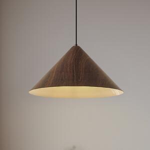 Lindby висяща лампа Clarine, орех, Ø 50 cm, метал, Затъмняване, Дърво, Дневна/трапезария, Метал, Модерен
