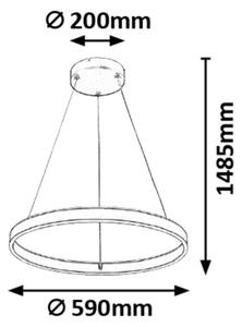 Rabalux 6299 - LED регулируем полилей OTHELLO LED/36W/230V с DO