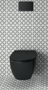 Tesi Silk Black AquaBlade WC комплект за вграждане, черен мат, с бутон Oleas P1
