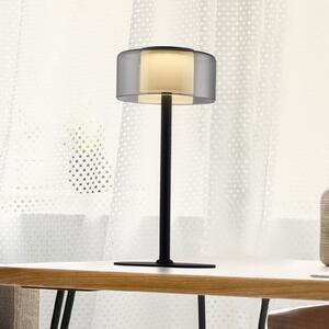 Paul Neuhaus LED настолна лампа Rika, стъкло, височина 33 cm, с възможност за, Затъмняване, Черен, Дневна/трапезария, Стъкло, Модерен