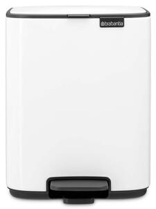 Кош за боклук Brabantia Bo Pedal 1010118, 7 л, Плавно затваряне, Гумирана основа, Бял