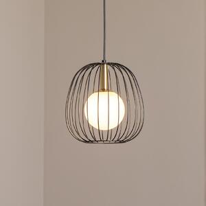 SIGMA Висяща лампа Bell S, Ø 24 cm, 1-пламъчна, черна/златна/бяла, Затъмняване, Черен, Дневна/трапезария, Метал, Модерен
