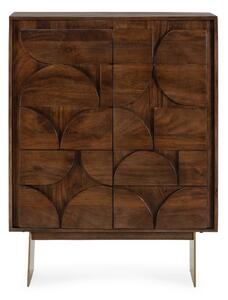 Кафяво шкафче от масивно манго 90x120x40 cm Trisha – MOME