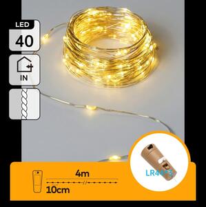 Aigostar - LED декоративна верига с тапичка за бутилка 40xLED/3xLR44 4m топла бяла
