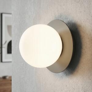 EMIBIG LIGHTING Стенна лампа „Минерва“, опал/бежов, Ø 15 см, стъкло/метал, E14, Затъмняване, Бежов, Дневна/трапезария, Стъкло, Модерен, Глобус